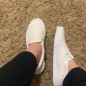 White slip on vans